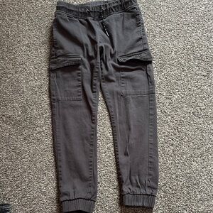 Kids Black Cargo Jogger Pants